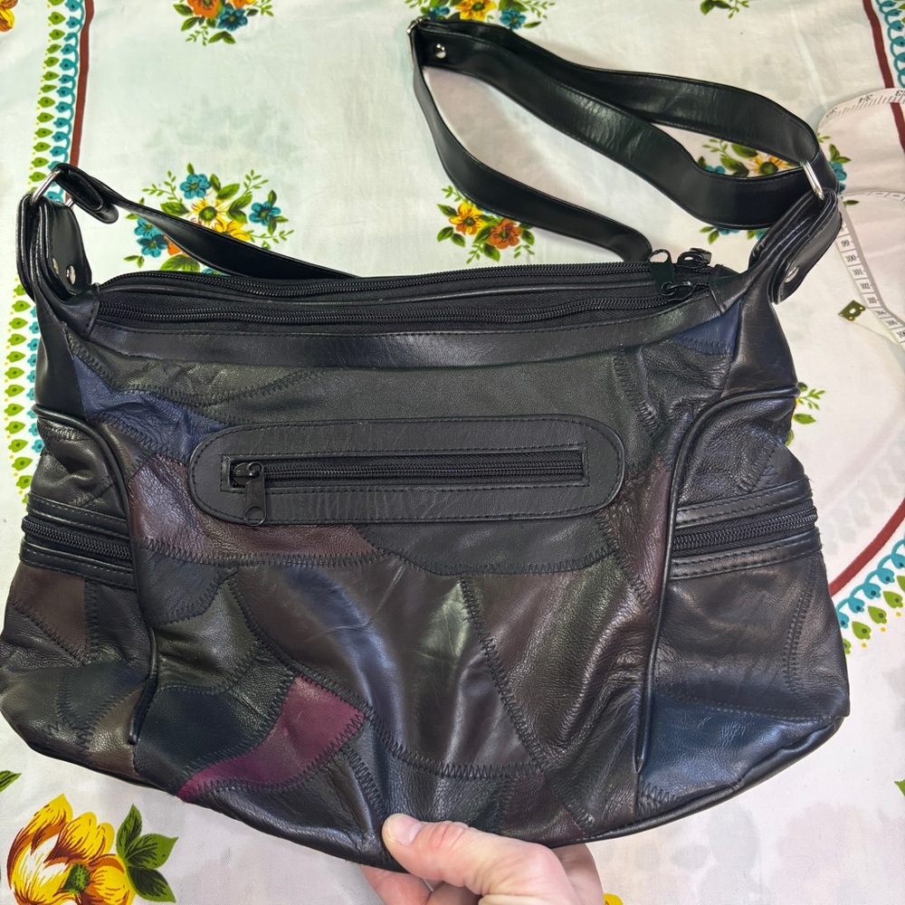 New without tags Leather patchwork purse vintage style gorgeous